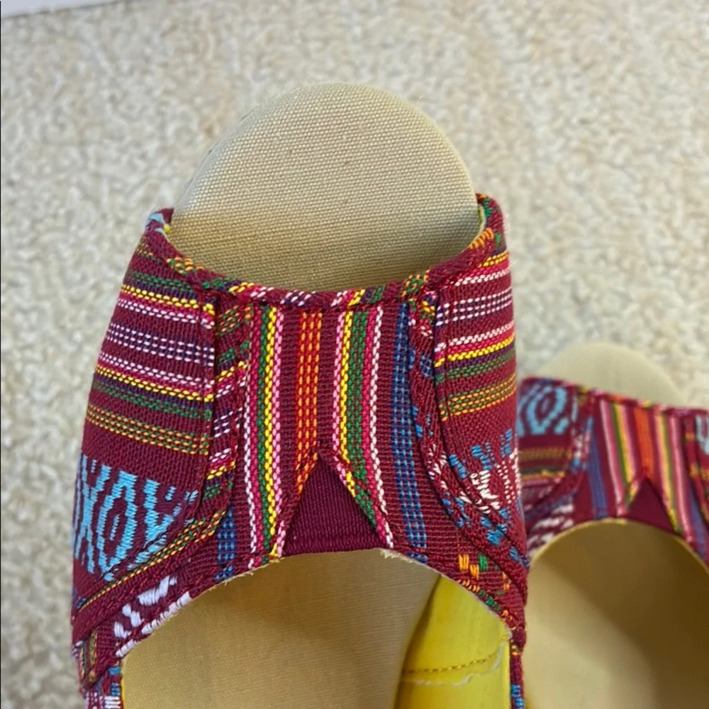 Sonoma Multicolor Espadrille Indigenous Patterned Wedge Shoes - Fabric Upper